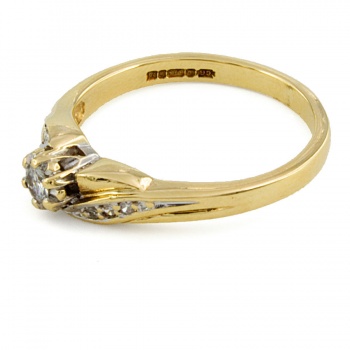 9ct Gold Diamond 0.15cts Ring Size 0